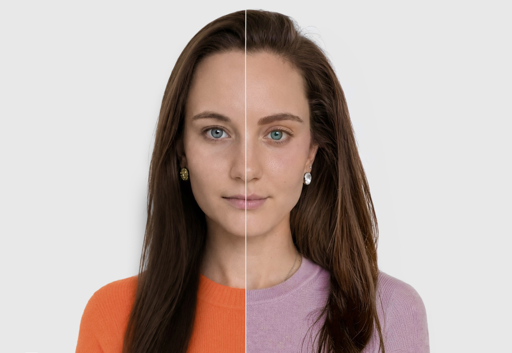 Comparaison avant et après d’une harmonie colorimétrique